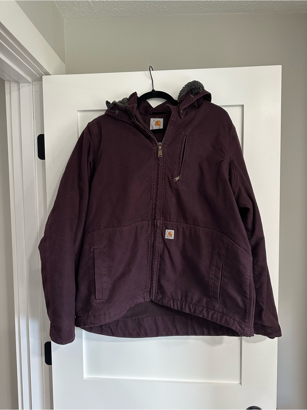 Carhartt Women's Hooded Utility Jacket in Deep Plum